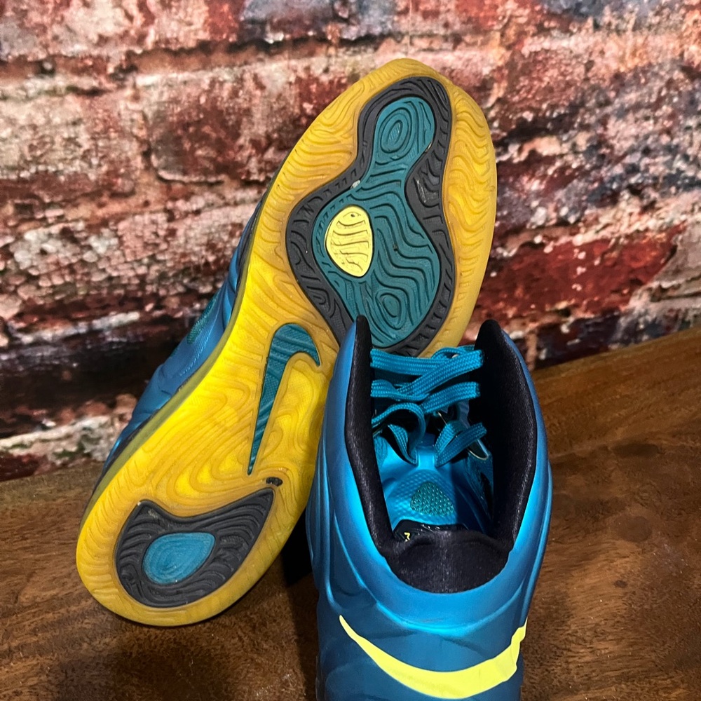 Preowned Nike Hyper Posite Maxair teal aqua blue yellow 10.5 - Picture 6 of 6